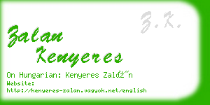 zalan kenyeres business card